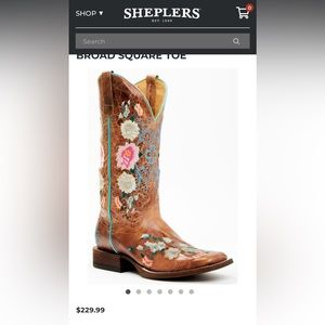 MACIE BEAN WOMEN'S ROSE GARDEN WESTERN BOOTS - BROAD SQUARE TOE Size 6